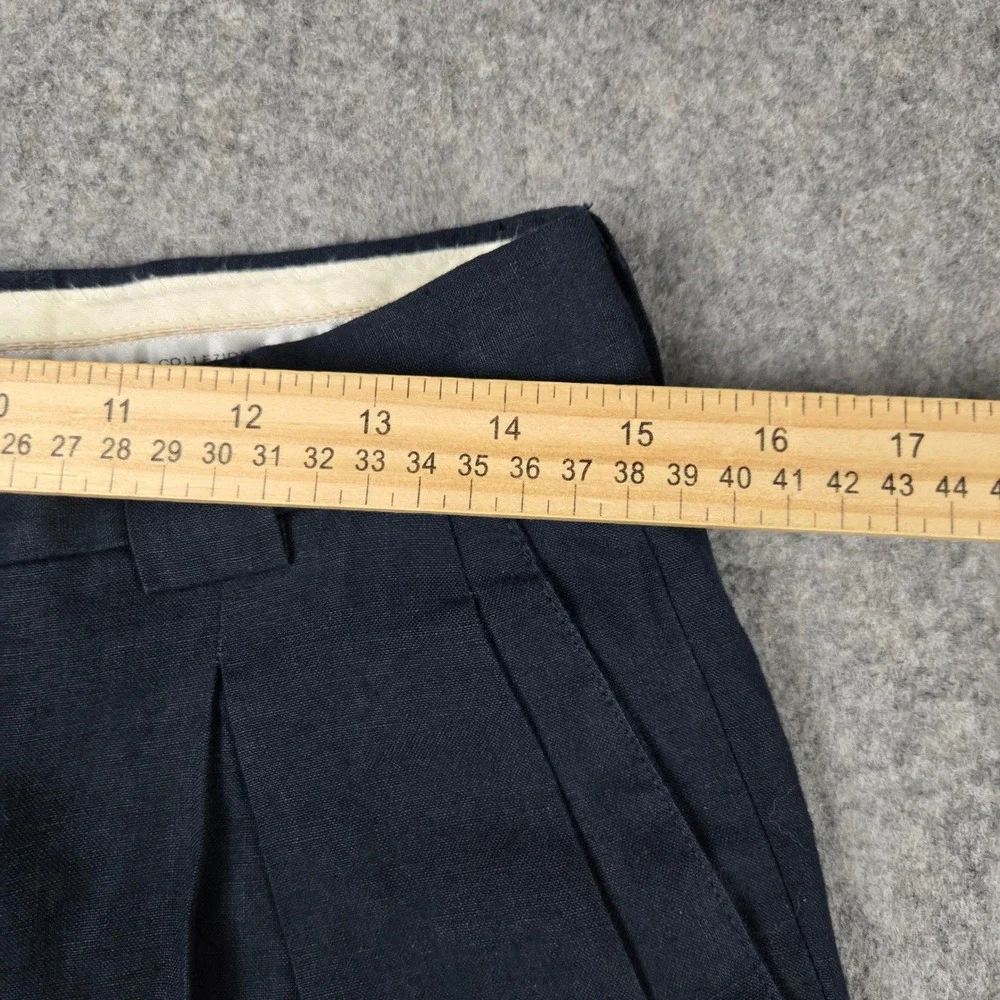Vintage Giorgio Armani Le Collezioni Linen Pants Mens 30x31 Navy Blue Pleated